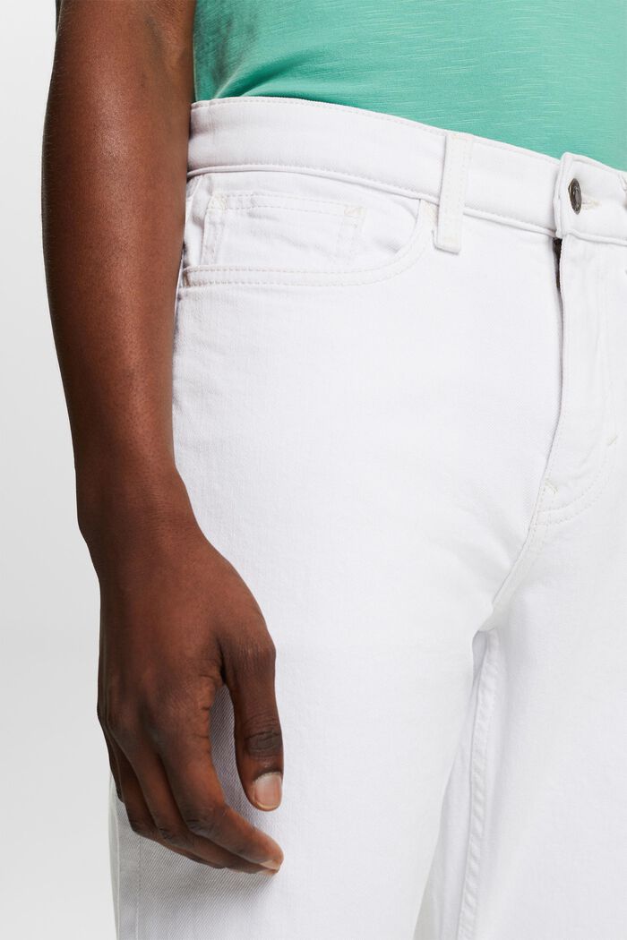 Smala jeans med medelhög midja, WHITE, detail image number 4