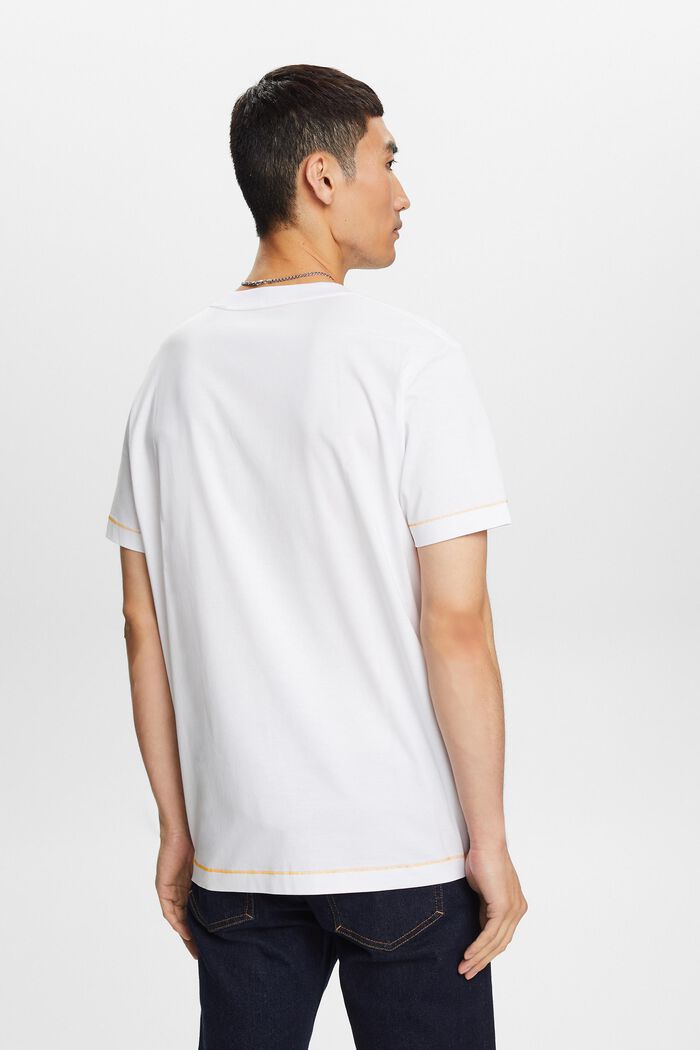 T-shirt i jersey med rund ringning, 100% bomull, WHITE, detail image number 3