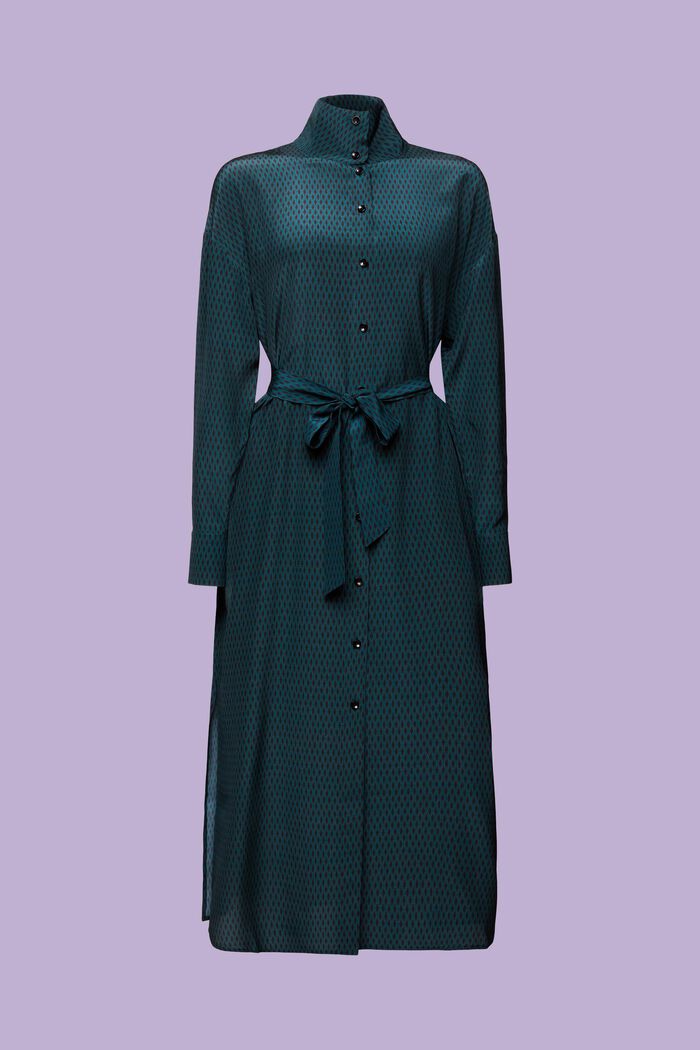 Skjortklänning i siden, EMERALD GREEN, detail image number 6
