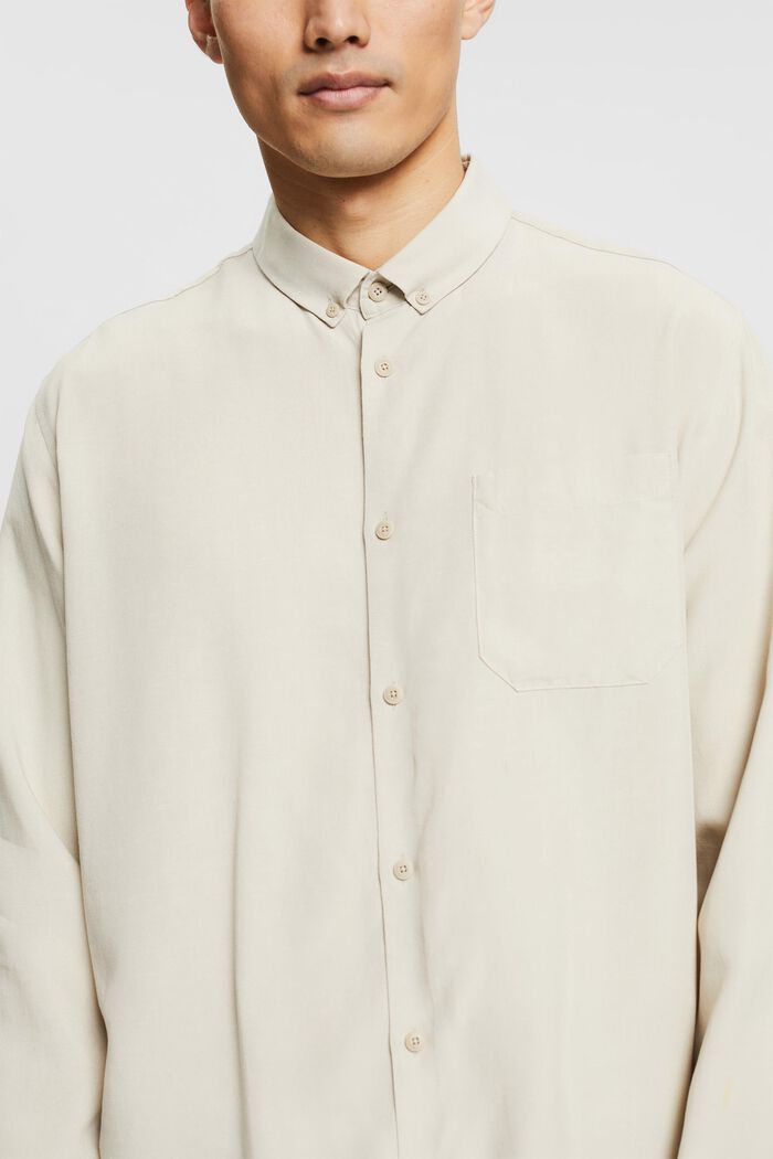 Med linne: button down-skjorta, LIGHT BEIGE, detail image number 2
