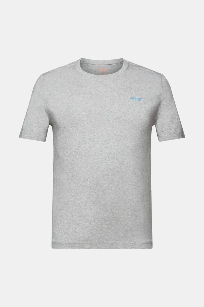 T-shirt i bomullsjersey med logo, LIGHT GREY, detail image number 7