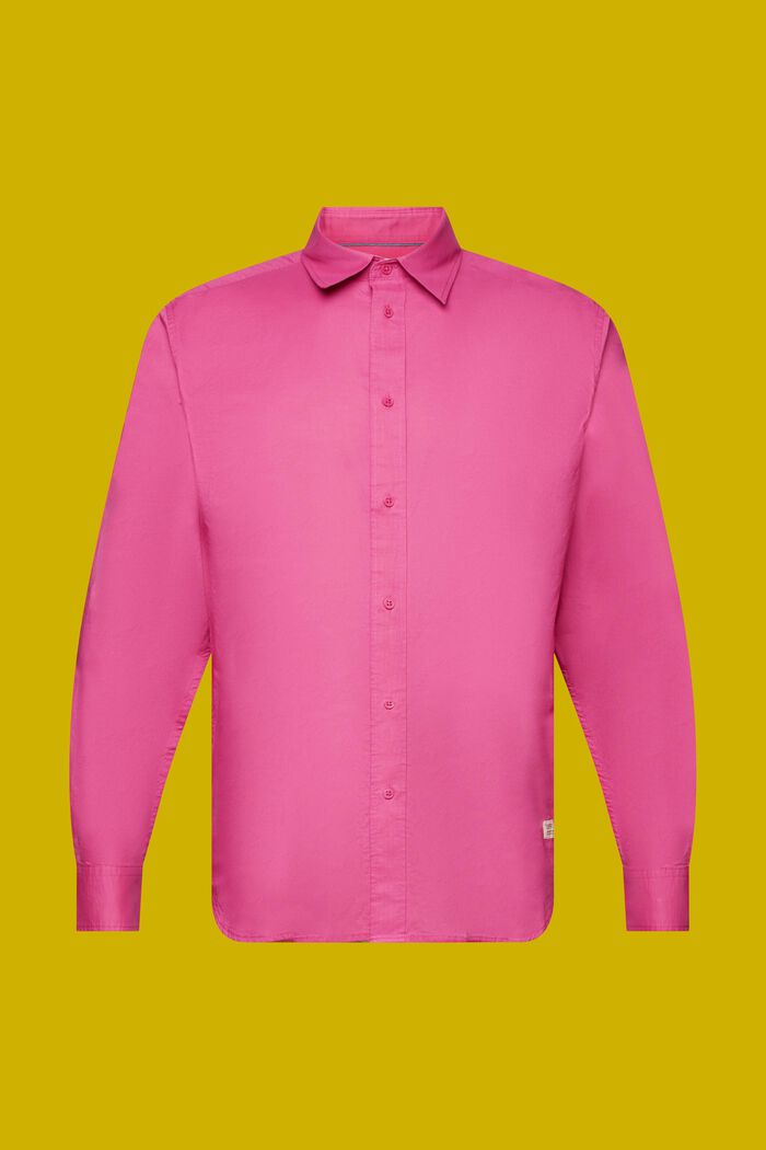 Enfärgad långärmad skjorta, 100% bomull, DARK PINK, detail image number 5