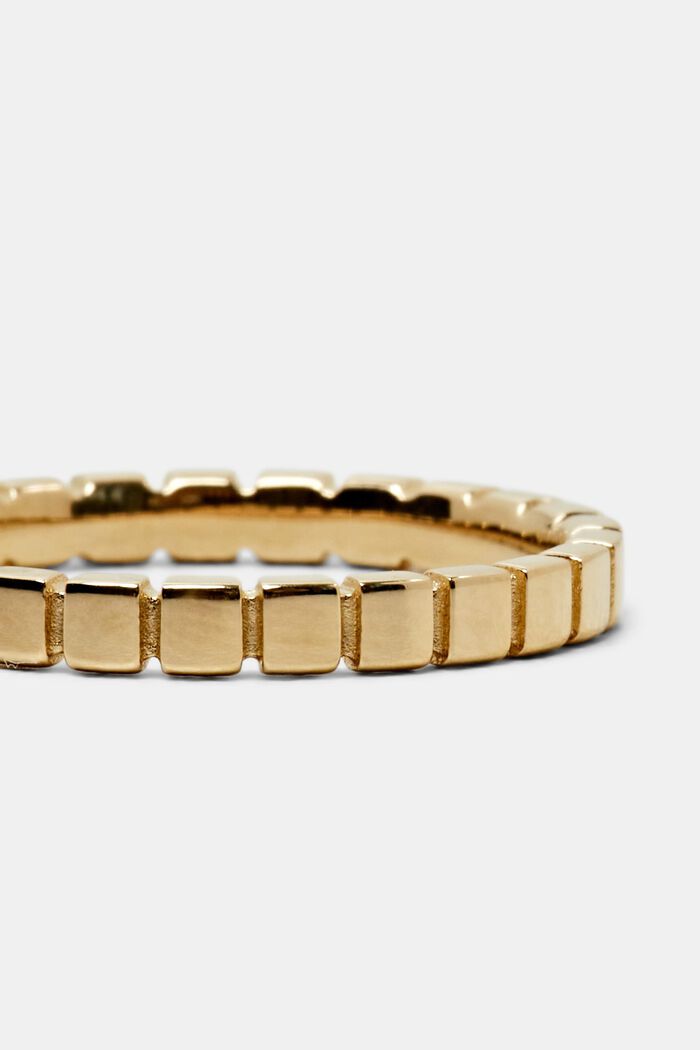 Ribbad ring, sterlingsilver, GOLD, detail image number 1