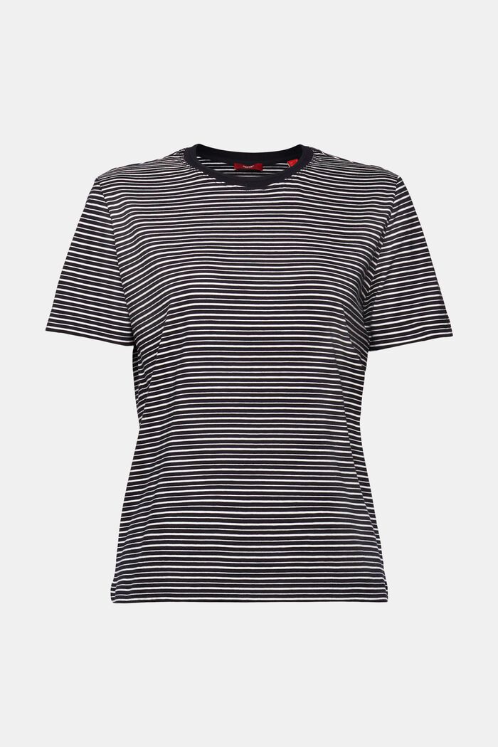 T-shirt med ränder, 100% bomull, BLACK, detail image number 6