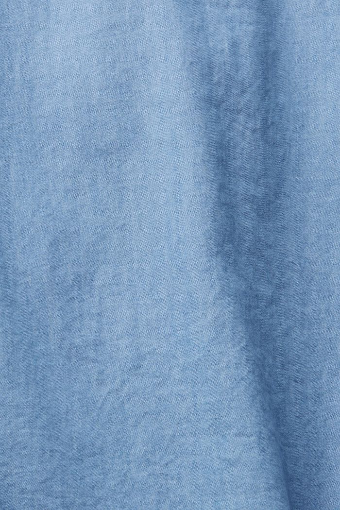 Kortärmad blus i denimlook, BLUE MEDIUM WASHED, detail image number 4