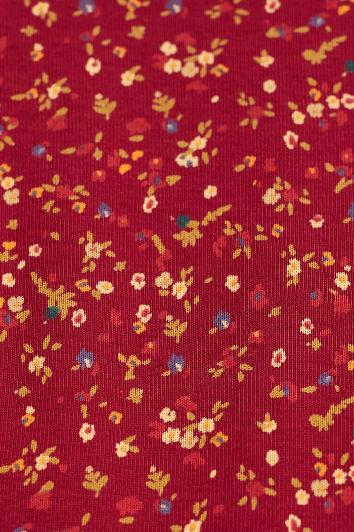 Blommig långärmad topp, CHERRY RED, detail image number 5