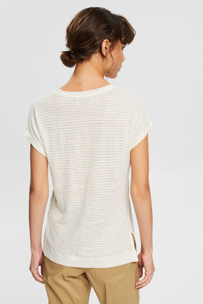 I linne: T-shirt med glitterränder, OFF WHITE, detail image number 3