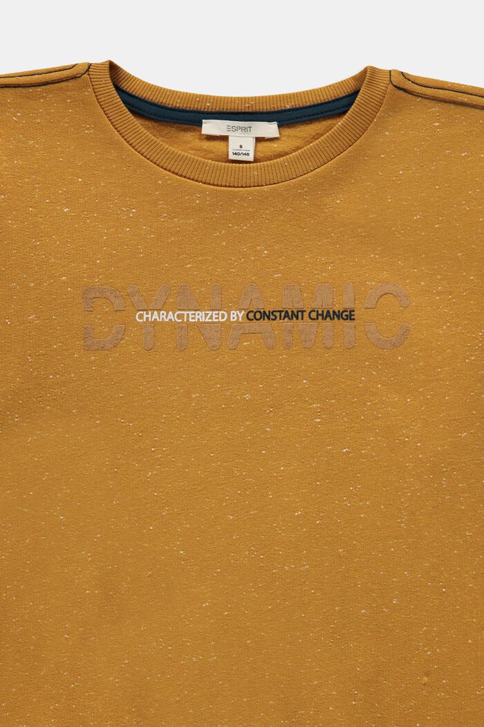 Sweatshirt med färgstänk och tryck på bröstet, BURNT ORANGE, detail image number 2