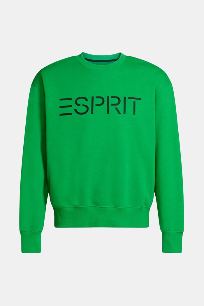 Unisex-sweatshirt i bomullsfleece med logo, GREEN, detail image number 6