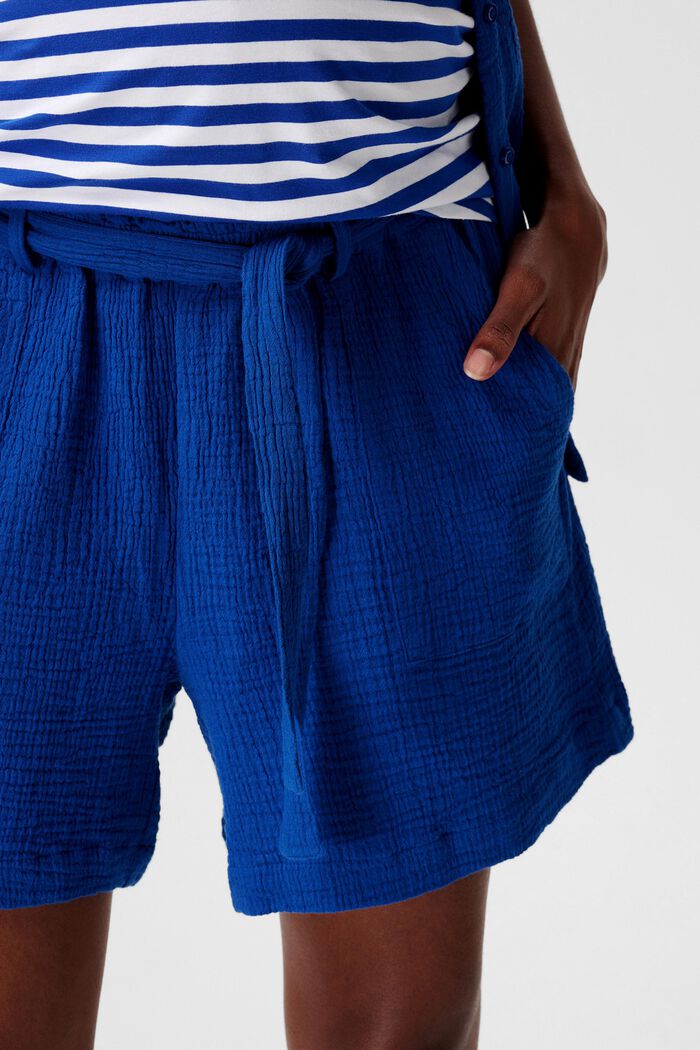 MATERNITY Shorts med linning under magen och skärp, ELECTRIC BLUE, detail image number 1