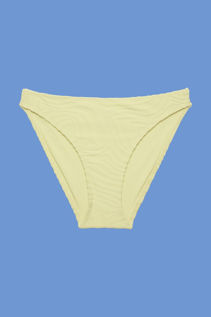 Återvunnet: bikiniunderdel med jacquardmönster, LIME YELLOW, detail image number 3