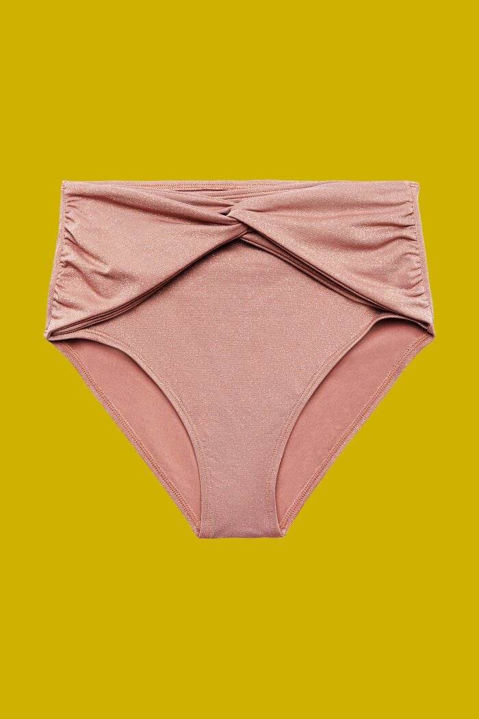 Återvunnet material: glittrande bikiniunderdel med hög midja, CINNAMON, detail image number 3