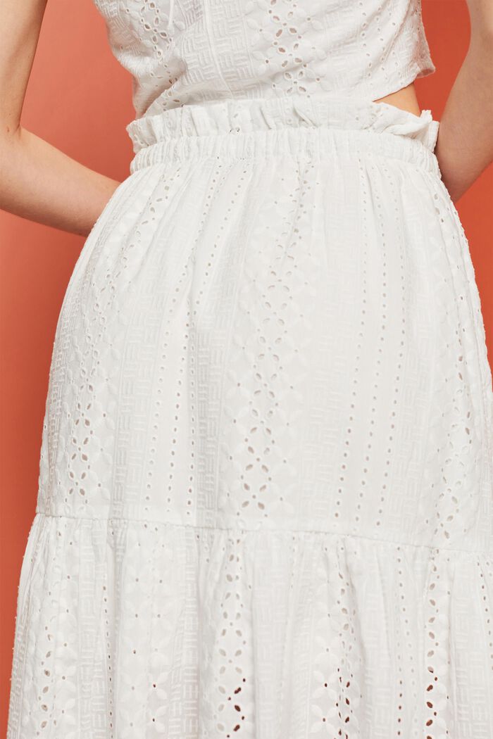 Broderad kjol, LENZING™ ECOVERO™, WHITE, detail image number 4