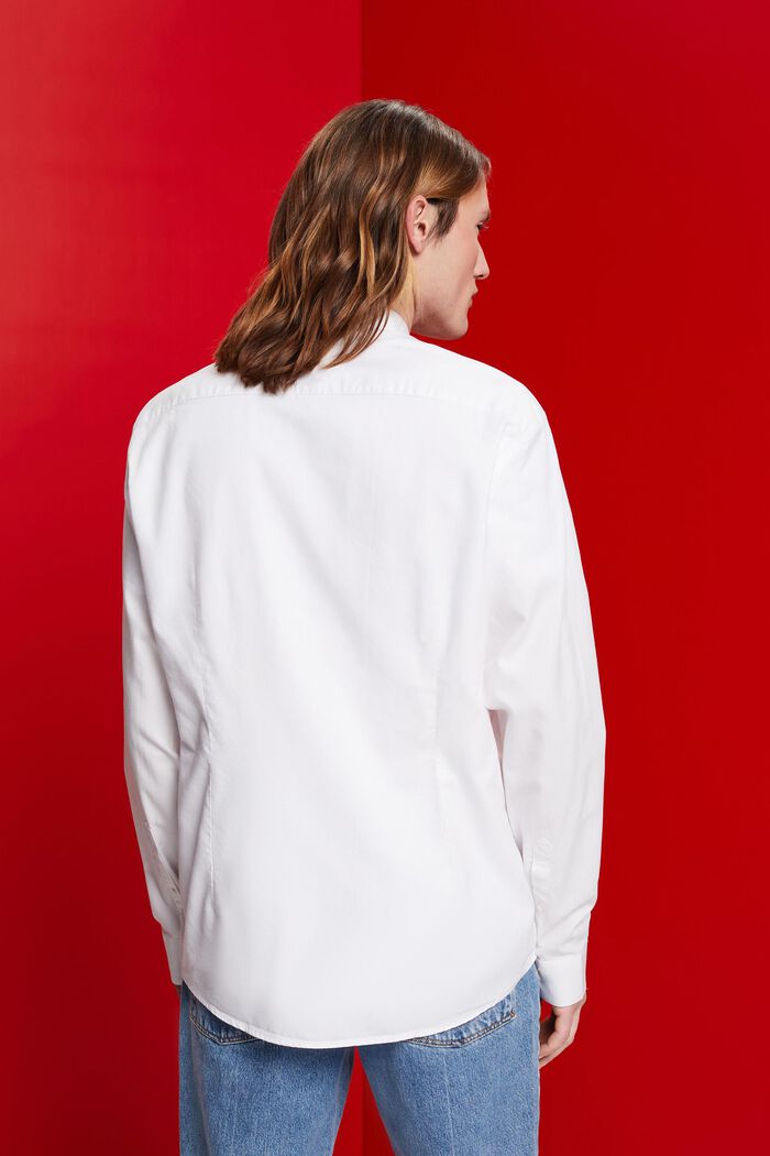 Skjorta med smal passform och ståkrage, WHITE, detail image number 3