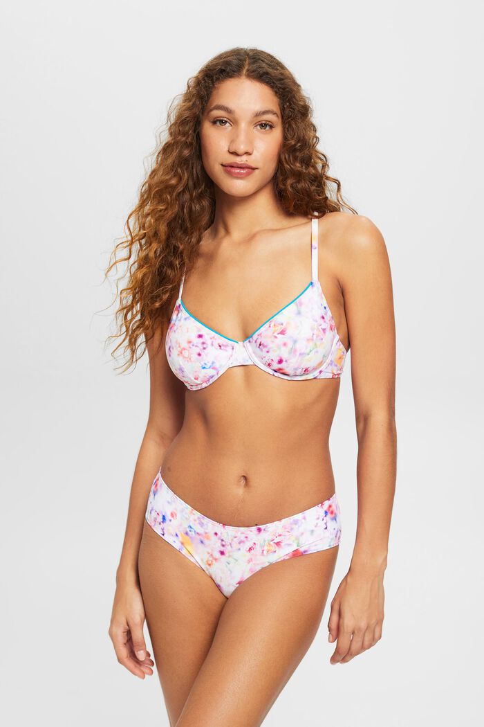 Hipster-bikiniunderdel med blomtryck, TEAL BLUE, detail image number 0