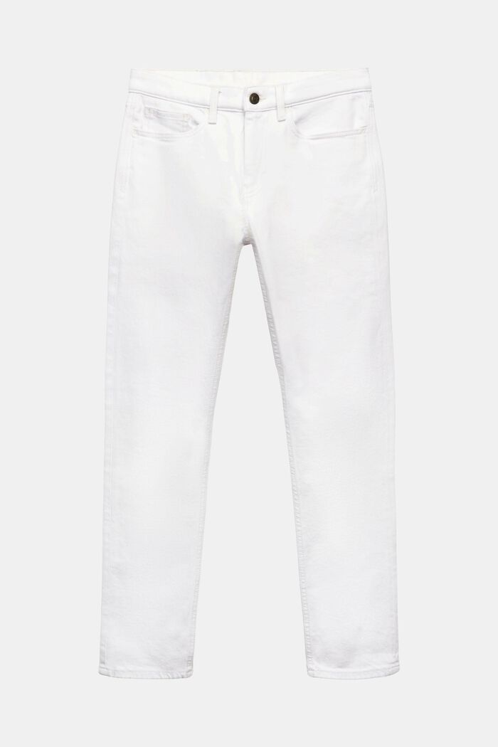 Smala jeans med medelhög midja, WHITE, detail image number 6