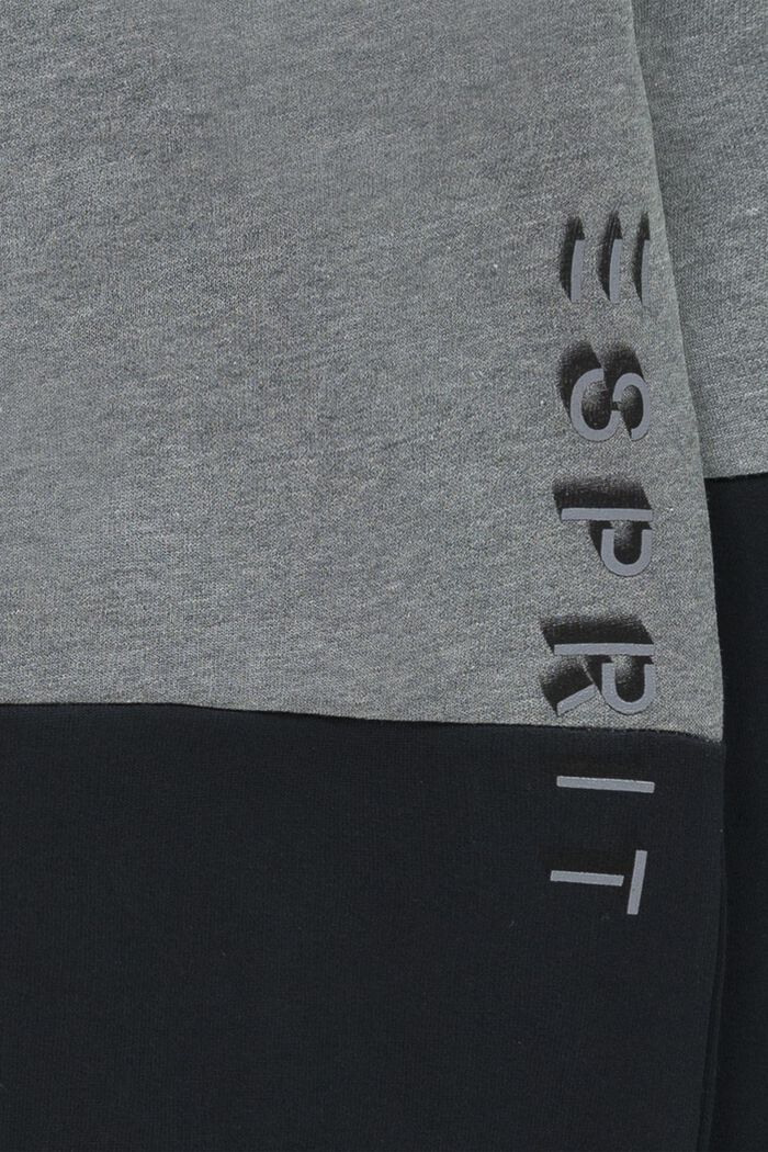 Sweatshirt med färgblock och logotryck, GUN METAL, detail image number 2