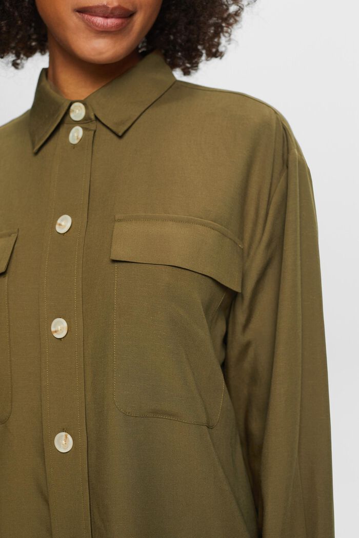 Helknäppt skjorta i oversize, KHAKI GREEN, detail image number 3