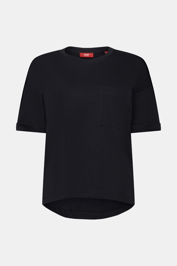 Rundringad T-shirt, 100% bomull, BLACK, detail image number 6