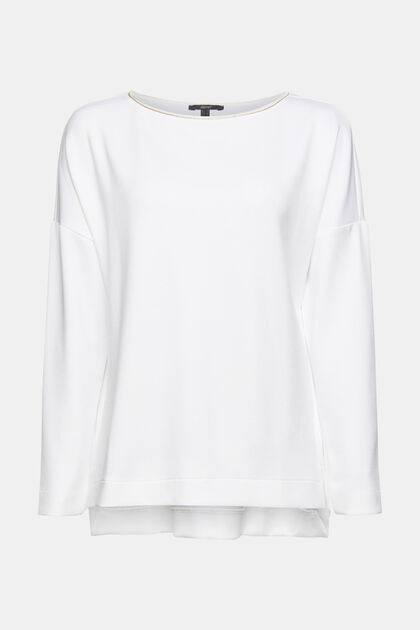 Sweatshirt med metalliceffekt, WHITE, overview