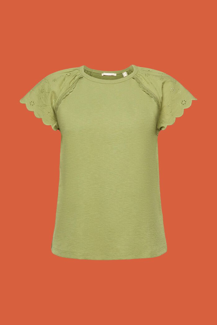 T-shirt med hålstruktur i ärmen, PISTACHIO GREEN, detail image number 6