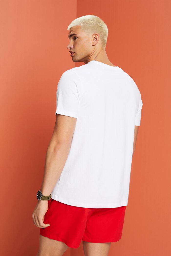 T-shirt i bomull med tryck, WHITE, detail image number 3