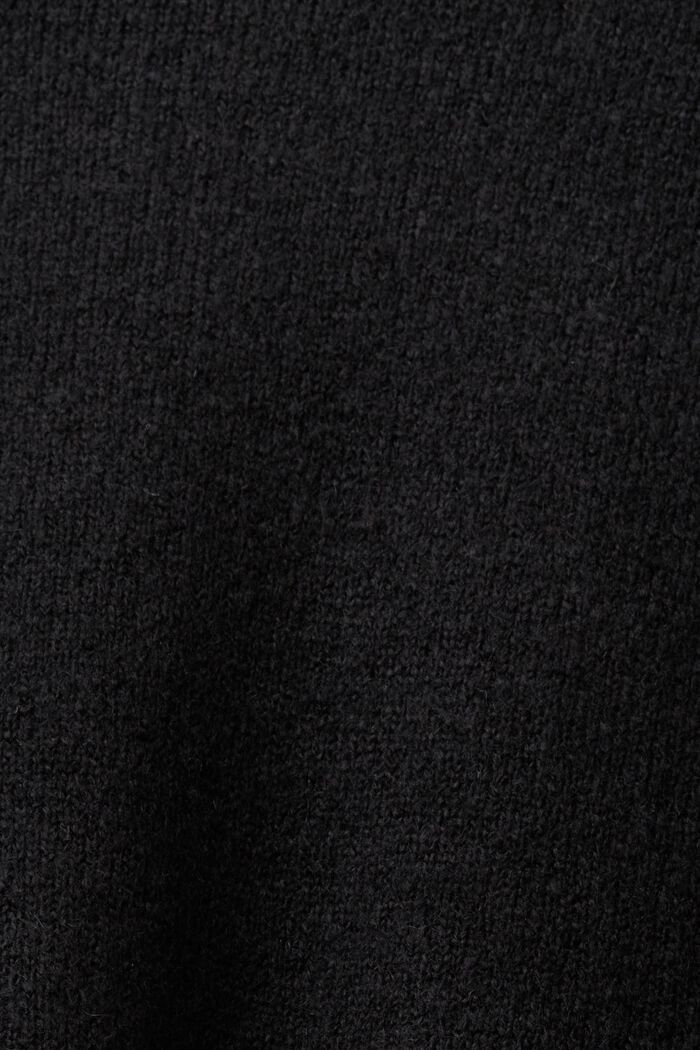 Stickad miniklänning, BLACK, detail image number 5