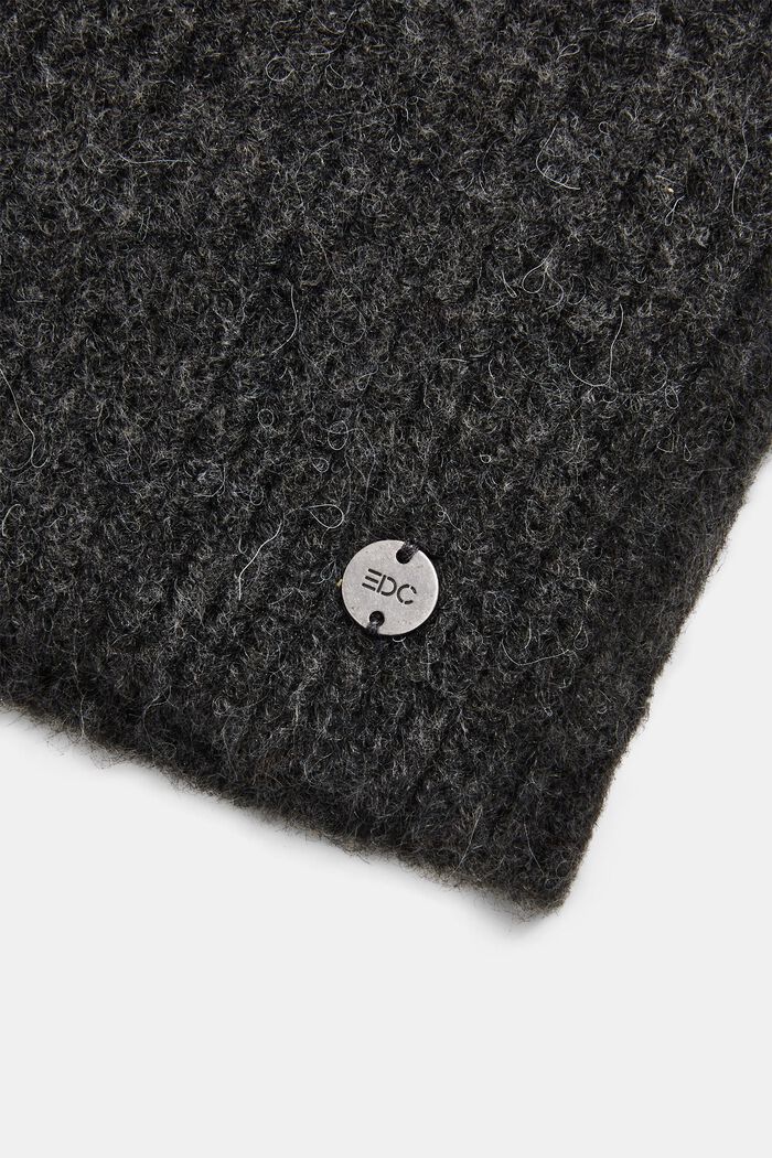 Stickad beanie, ANTHRACITE, detail image number 1
