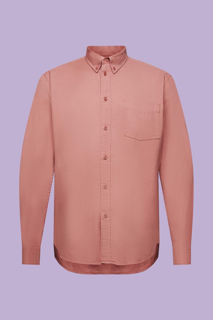 Skjorta i twill med normal passform, DARK OLD PINK, detail image number 6