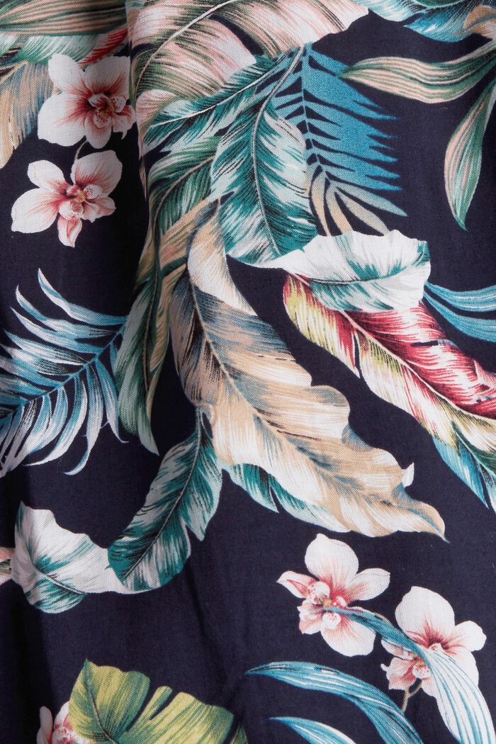 Klänning med tropiskt mönster, LENZING™ ECOVERO™, NAVY, detail image number 5