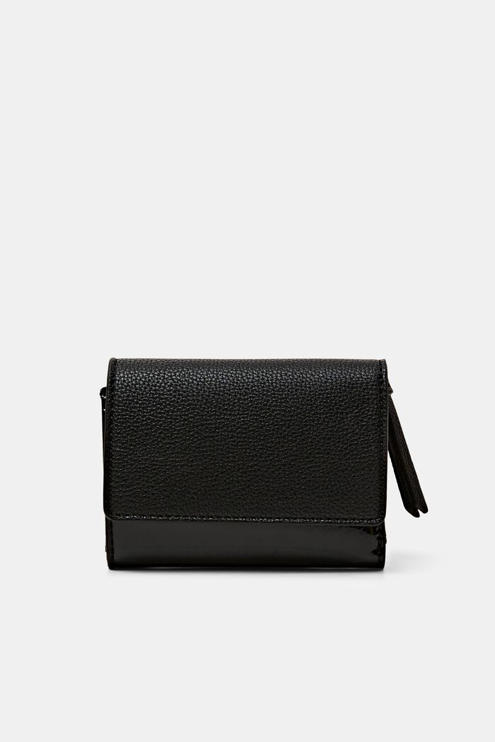 Glansig plånbok med viklock, BLACK, detail image number 0