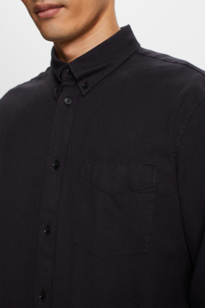 Skjorta i twill med normal passform, BLACK, detail image number 2