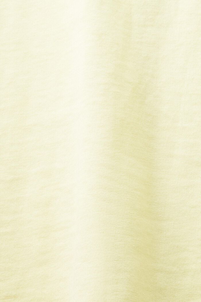Figursydd T-shirt med rund ringning, LIME YELLOW, detail image number 4