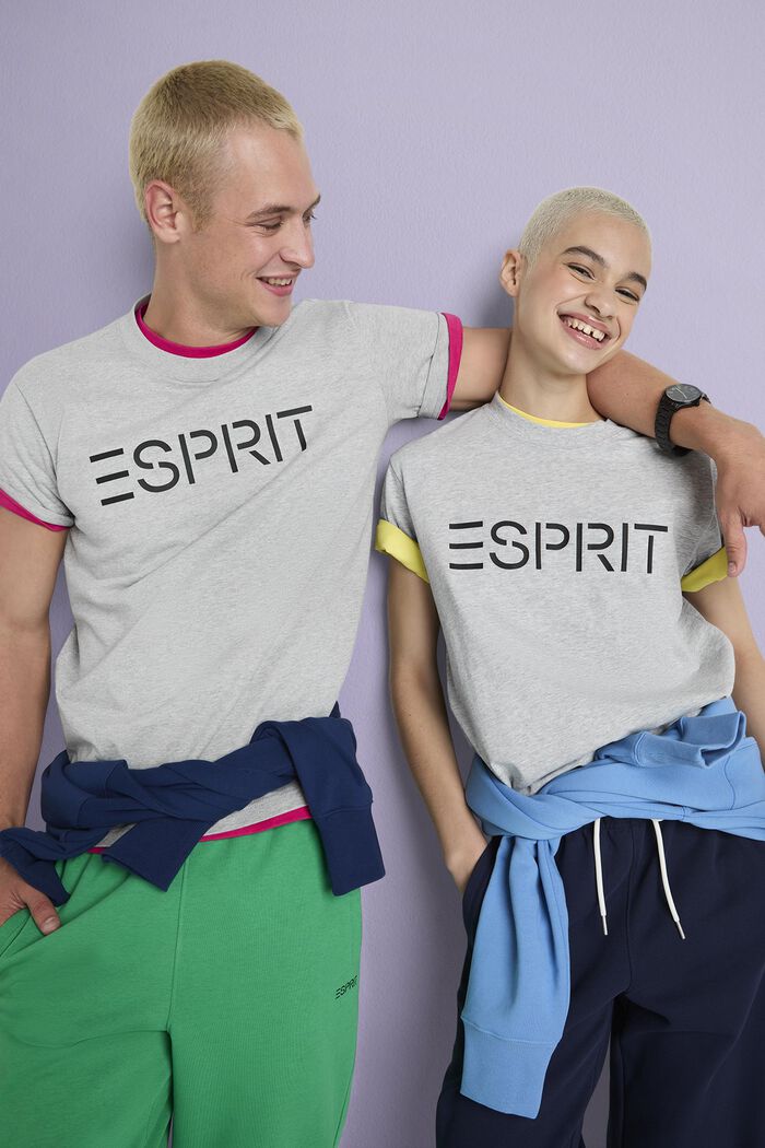 T-shirt i bomullsjersey med logo, unisexmodell, LIGHT GREY, detail image number 0