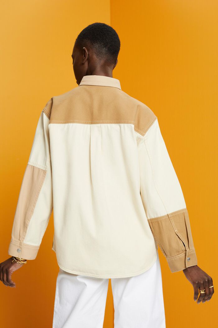 Skjortjacka i patchworkdesign, BEIGE, detail image number 3