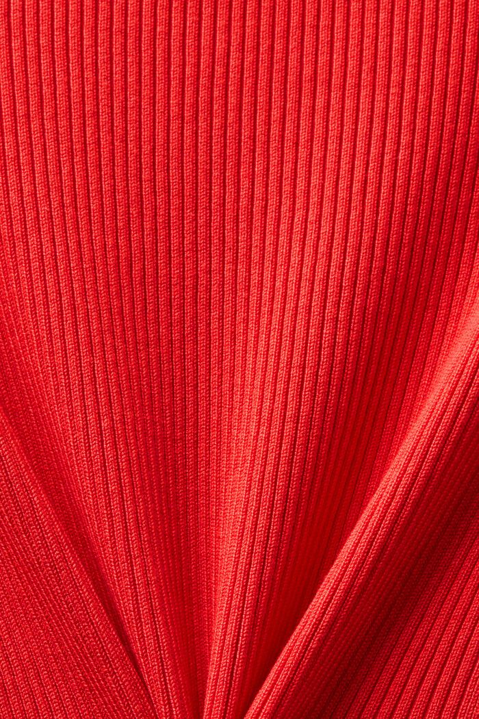 Ribbstickad midiklänning, RED, detail image number 6