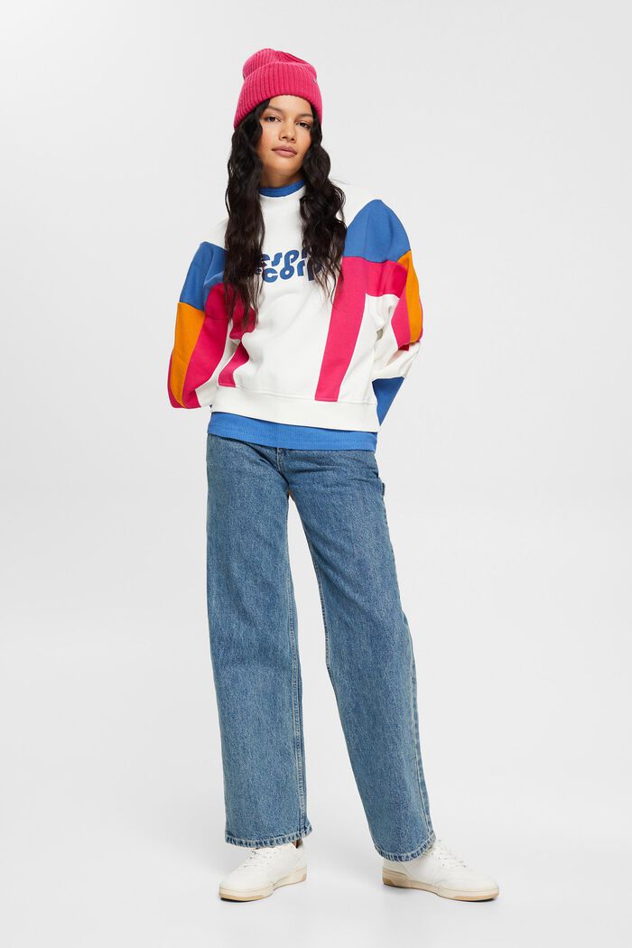 Sweatshirt med färgblock och logotryck