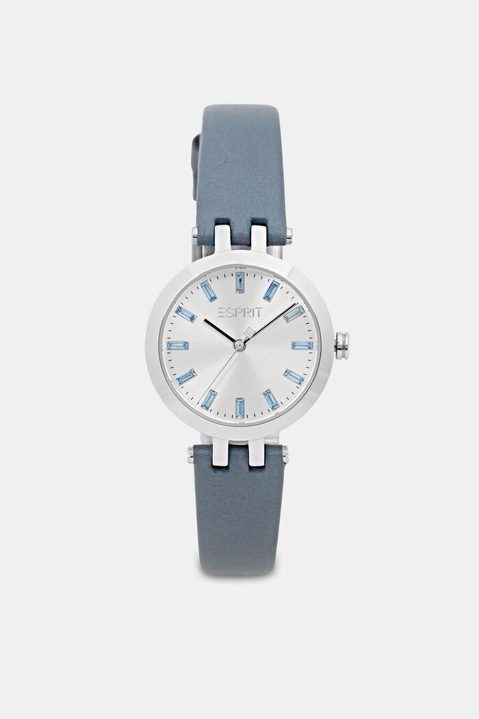 Watch with Leather, BLUE, detail image number 2