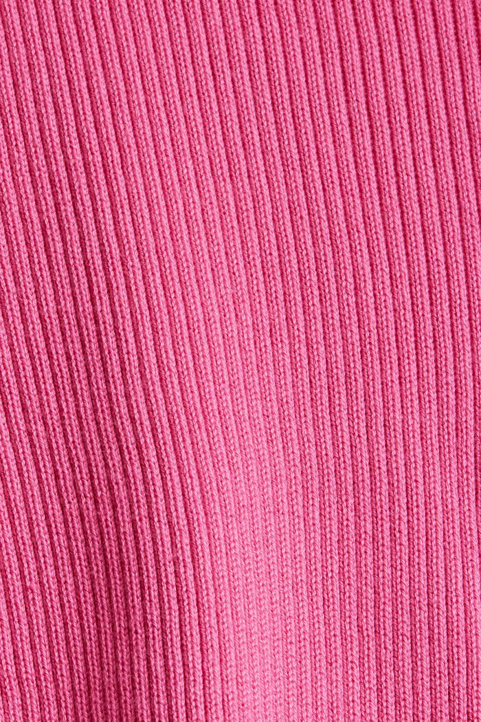Ribbad tröja med kort ärm, ekologisk bomull, PINK, detail image number 6