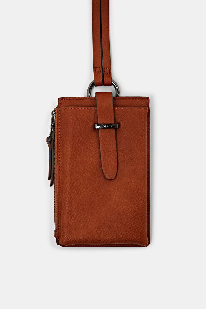 Smartphone-väska i skinnlook, RUST BROWN, detail image number 0