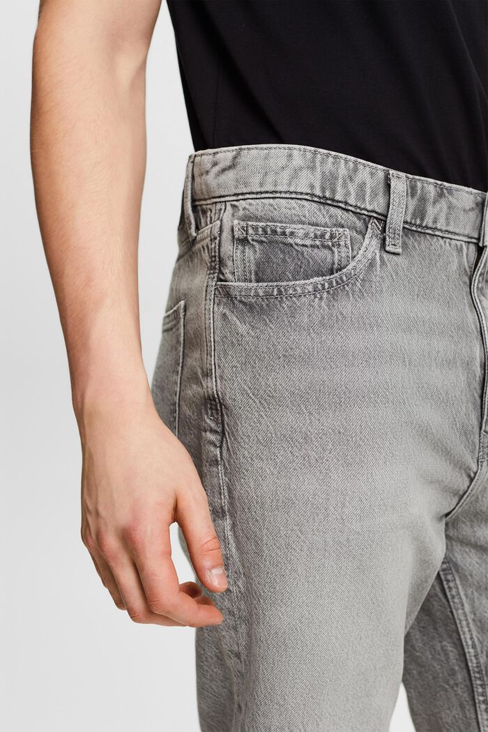 Lediga jeansshorts med medelhög midja, BLACK LIGHT WASHED, detail image number 4