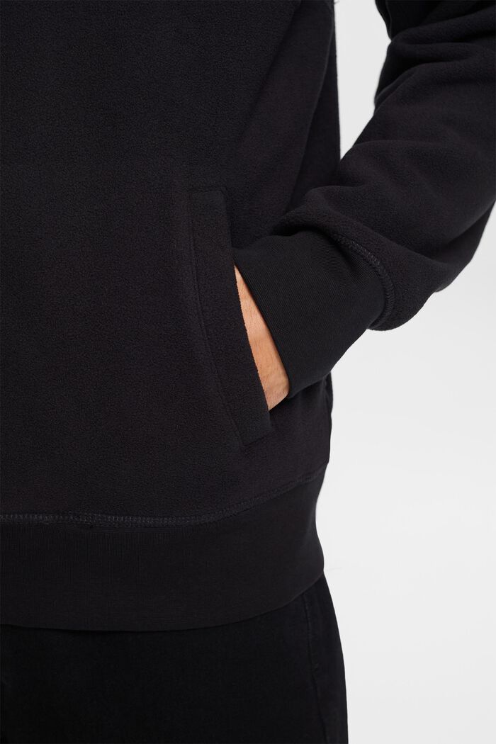 Sweatshirt i fleece med huva, BLACK, detail image number 2