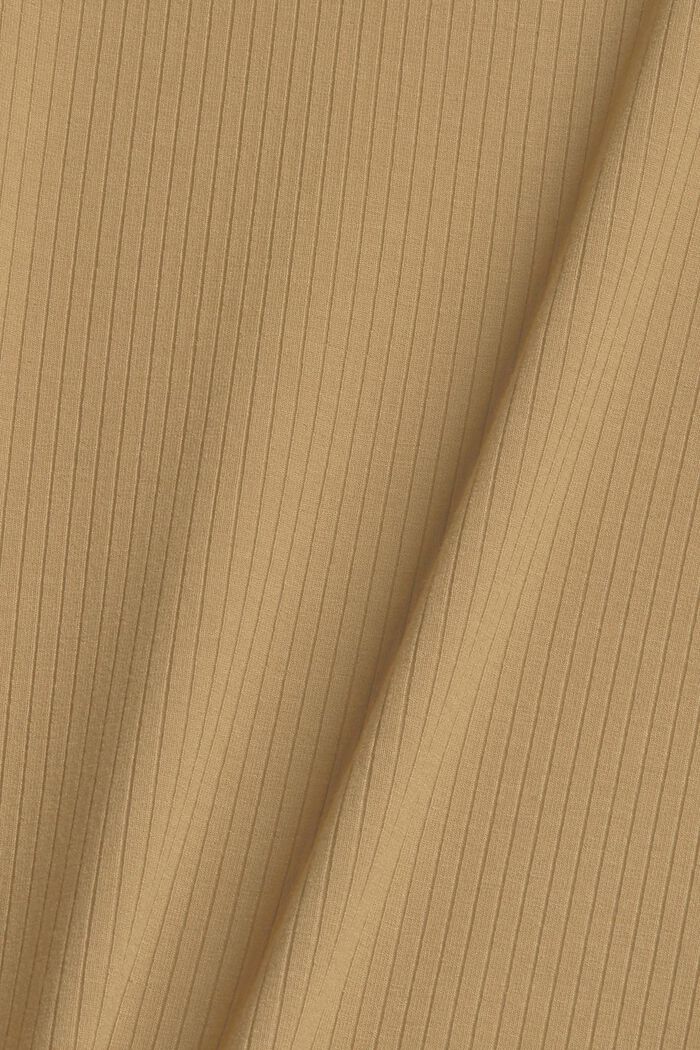 Ribbat linne i LENZING™ och ECOVERO™, KHAKI GREEN, detail image number 4