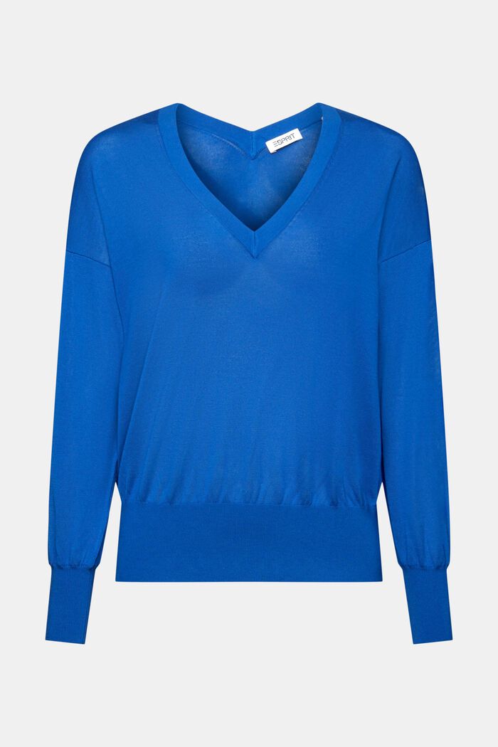 V-ringad tröja, BRIGHT BLUE, detail image number 6