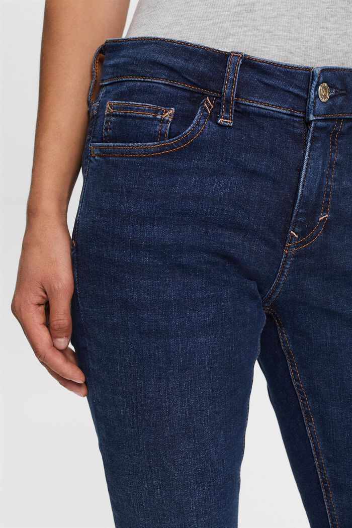 Skinny-jeans med mellanhög midja, BLUE DARK WASHED, detail image number 2