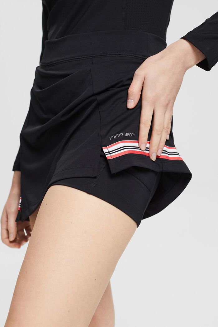 Återvunnet material: Kjol med integrerade shorts, E-DRY, BLACK, detail image number 2