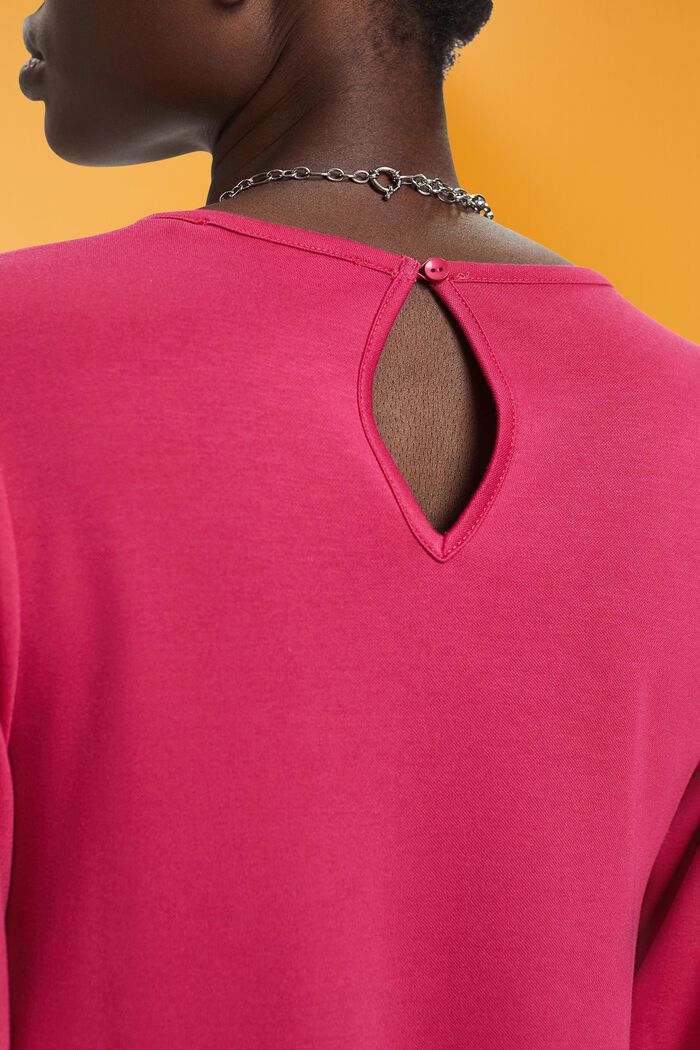 Miniklänning med voluminös ärm, DARK PINK, detail image number 4