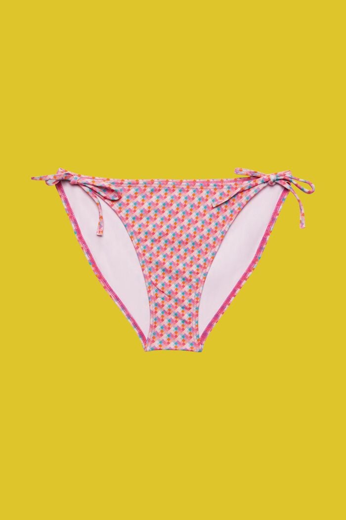 Flerfärgad bikinitrosa med knytband, PINK FUCHSIA, detail image number 4