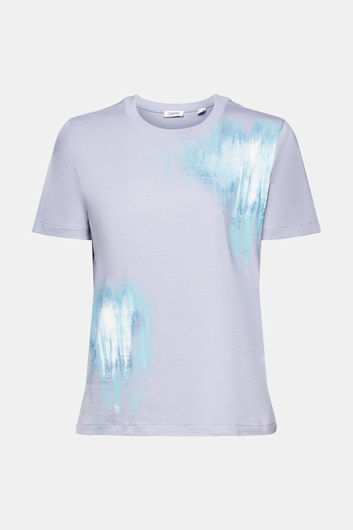 Bomulls-T-shirt med grafiskt tryck, LIGHT BLUE LAVENDER, detail image number 6