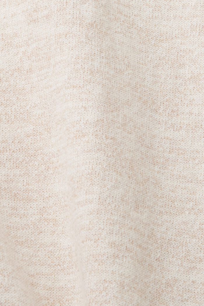 Kortärmad melerad stickad tröja, OFF WHITE, detail image number 5
